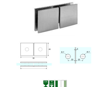 GC-4 Glass to glass 180° angular clamp