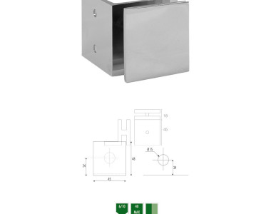 GC-2 Glass to wall 90° angular clamp