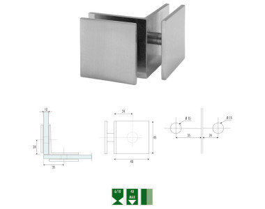 GC-3 Glass to glass 90° angular clamp