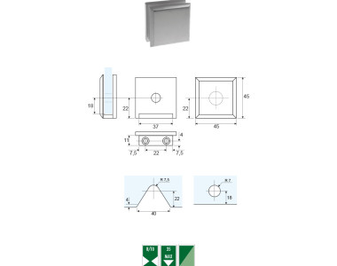 GCZ-1 Glass to wall clamp GCZ series