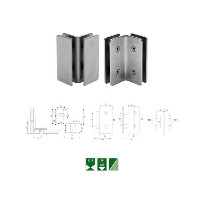 NG-3 Morsetto angolare vetro/vetro 90°