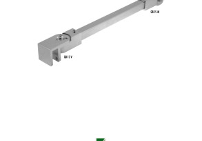 QB-15 90° glass to wall shower rod
