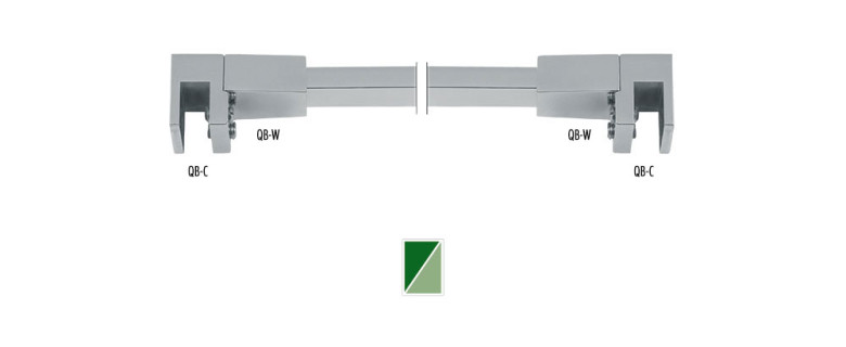 QB-8 Barra di sicurezza 90° vetro/vetro