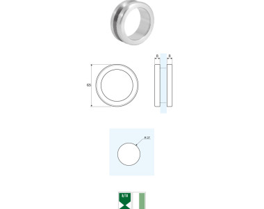 RH-2 Pomolo ad anello aperto per porte scorrevoli