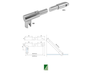 SB-6 45° glass to wall fixing bar