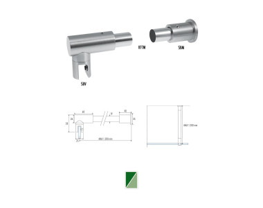 SB-7 90° glass to wall fixing bar
