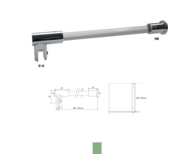 SBM-7 90° glass to wall shower rod