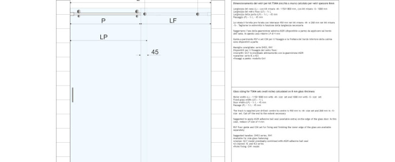 Schema vetri nicchia con istruzioni