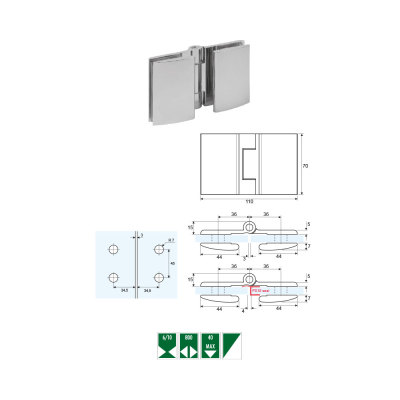 SH-12 180° push opening free hinge SH-10 series