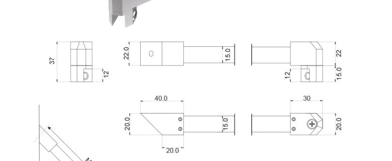 SQB-6 Barra di sicurezza 45° vetro/muro
